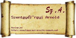 Szentgyörgyi Arnold névjegykártya