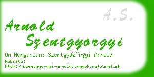 arnold szentgyorgyi business card